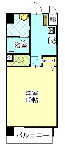 柳町Aマンション(1K/2階)の間取り写真