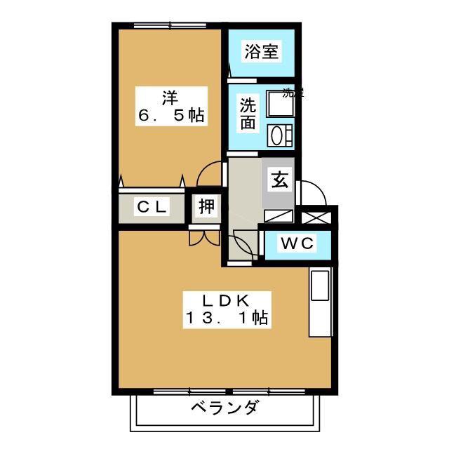 フローラ本郷I(1LDK/1階)の間取り写真