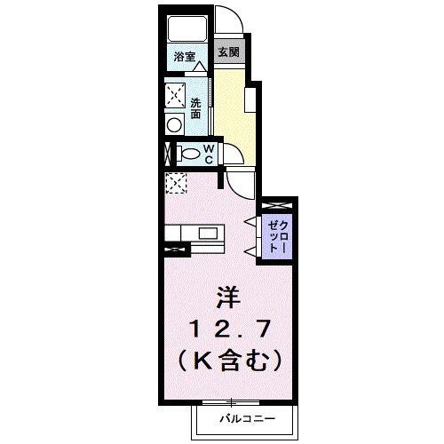 マーヴェラスIII(ワンルーム/1階)の間取り写真