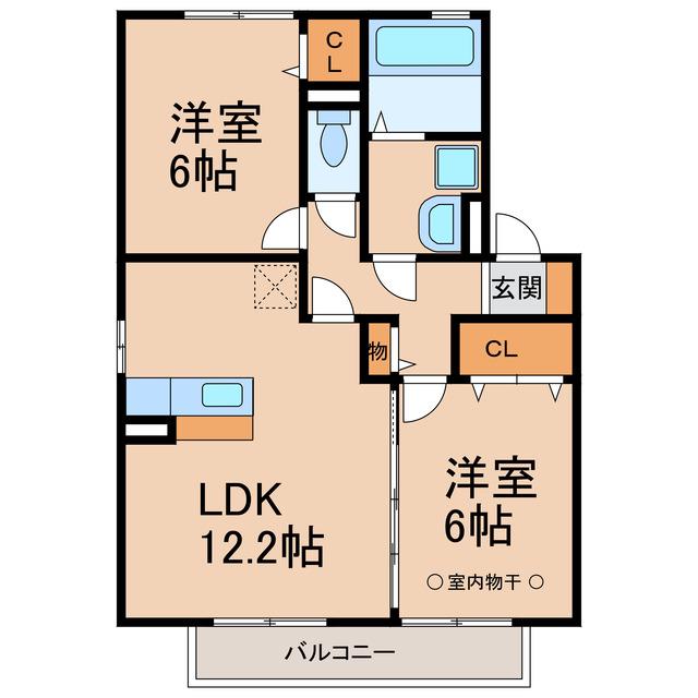 サニーテラスIII(2LDK/2階)の間取り写真