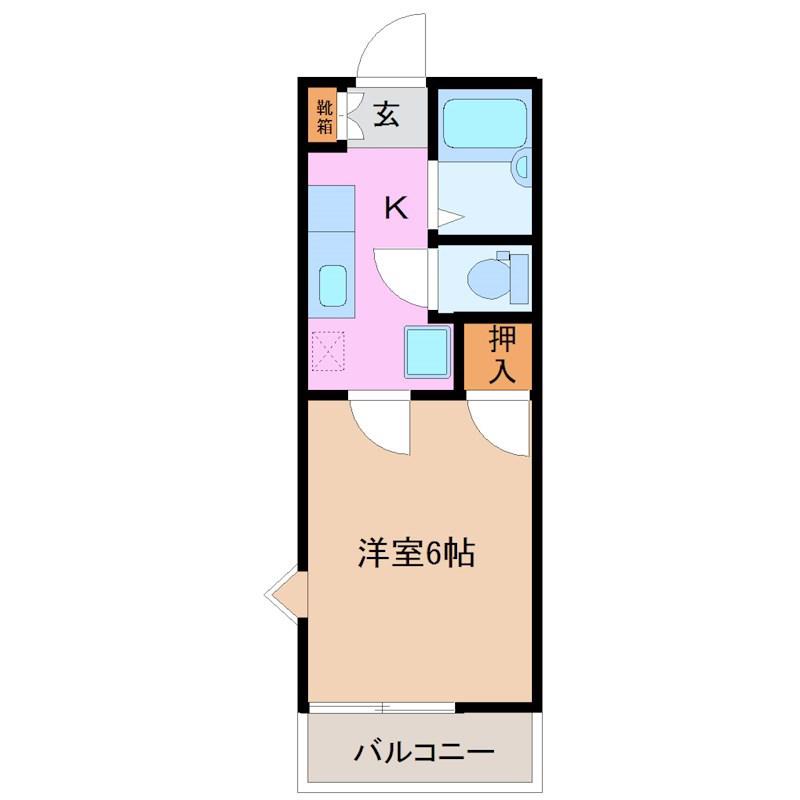 アメニティKASUGA(1K/1階)の間取り写真