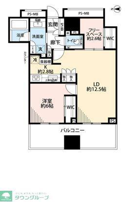 アトラスブランズタワー三河島(1SLDK/21階)の間取り写真