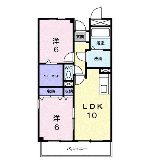マーベラス豊成(2LDK/2階)の間取り写真