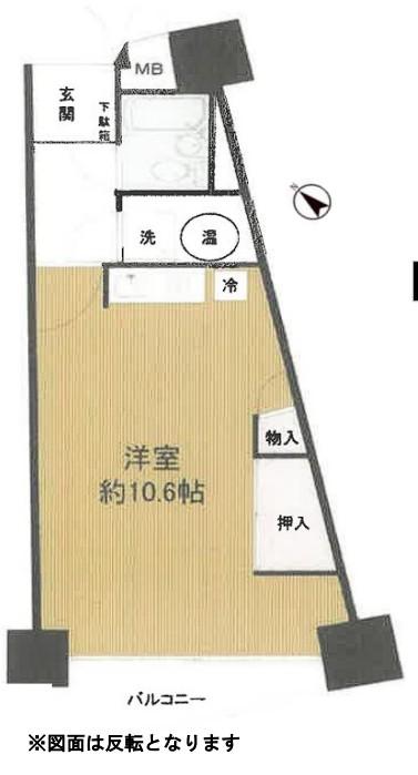 シャンボール北新宿(1K/15階)の間取り写真