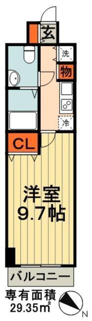WILL DO 千葉新宿(1K/7階)の間取り写真