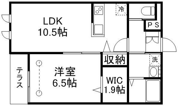 シュッド・アビテ(1LDK/1階)の間取り写真
