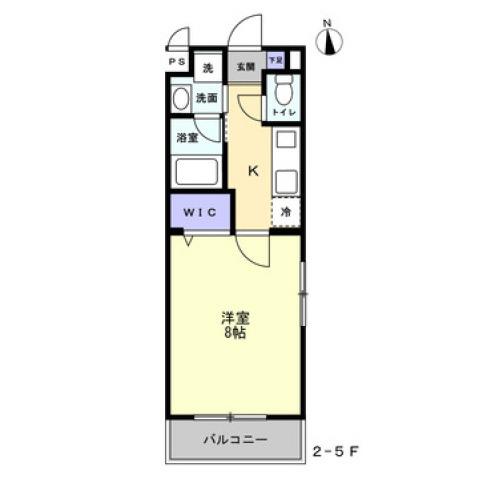 ミモザヒルズ岡山医大南(1K/1階)の間取り写真