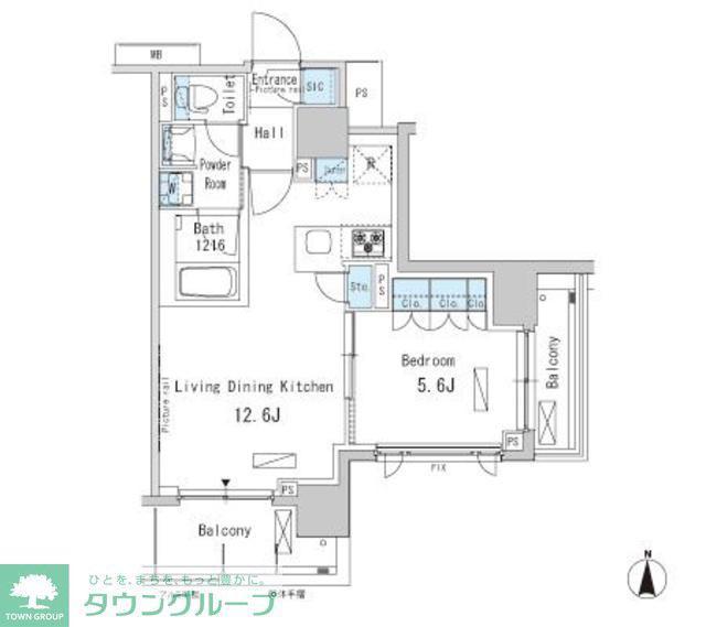 パークアクシス蒲田ステーションゲート(1LDK/8階)の間取り写真