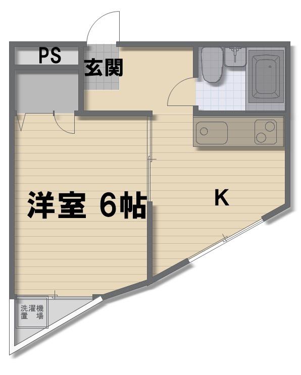 メゾン深野II(1K/3階)の間取り写真