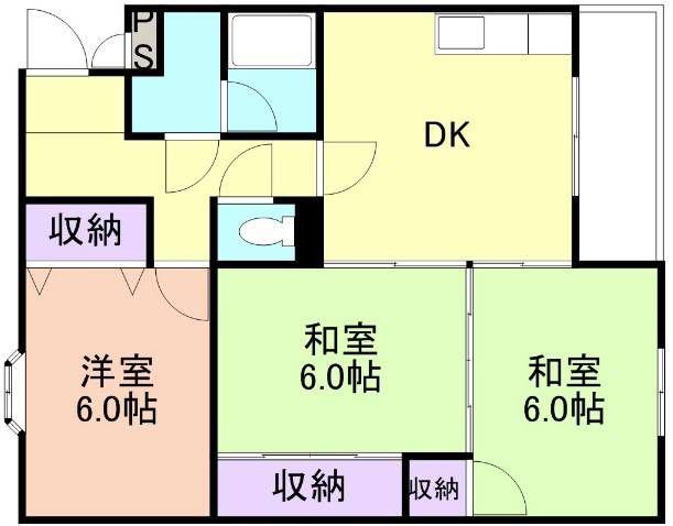セントプレイス(3DK/1階)の間取り写真