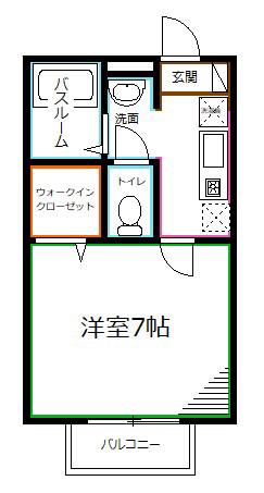 グランシャリオIII(1K/1階)の間取り写真