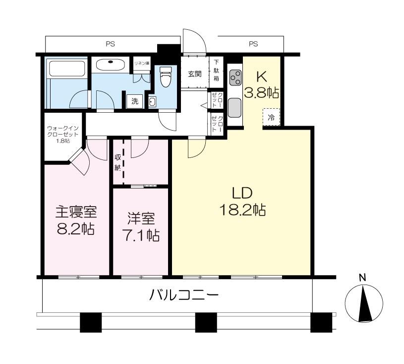 TOKYOSEAサウスブランファーレ(2LDK/20階)の間取り写真