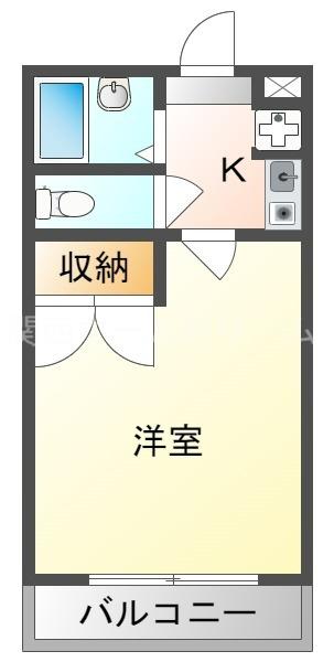 ソレイユ三ツ島(1K/3階)の間取り写真
