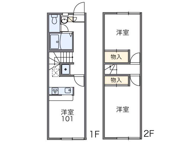 レオパレス峯下A(2DK/1階)の間取り写真