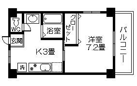 コーポ大藤(1K/2階)の間取り写真