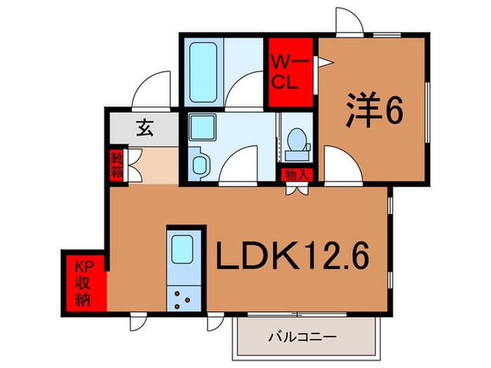 M FLAT(1LDK/1階)の間取り写真