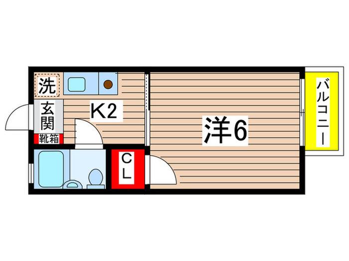 ウイル安藤(1K/1階)の間取り写真
