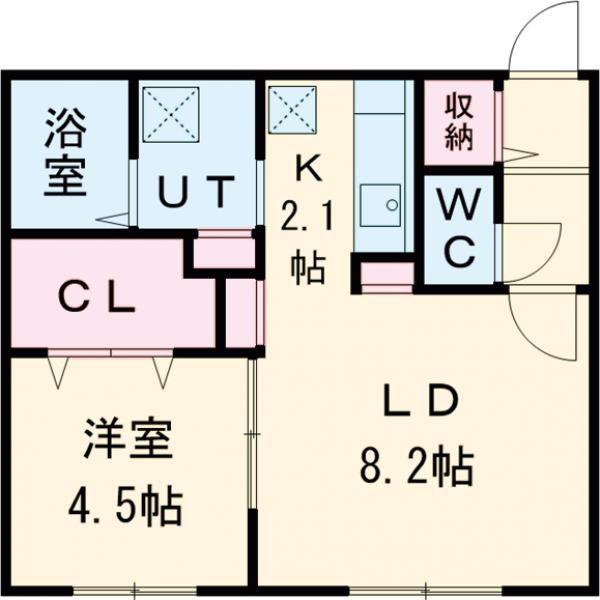 恵庭福住町3MS(1LDK/4階)の間取り写真