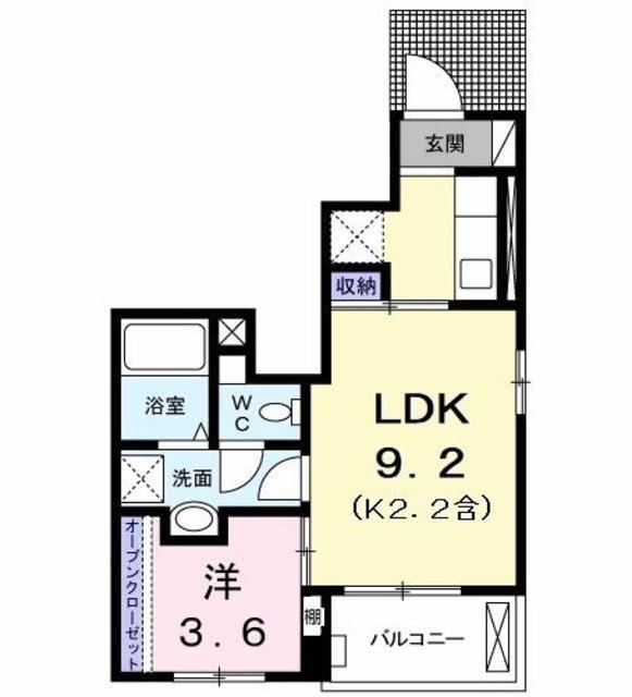 レニューテリア(1LDK/1階)の間取り写真
