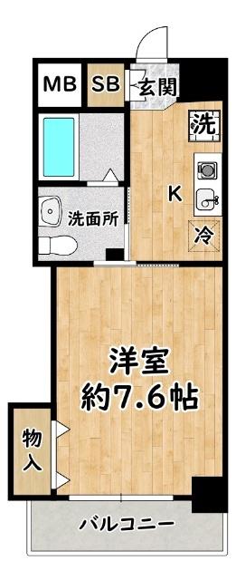 阪急神戸線 十三駅 徒歩4分 3階建 築23年(1K/2階)の間取り写真