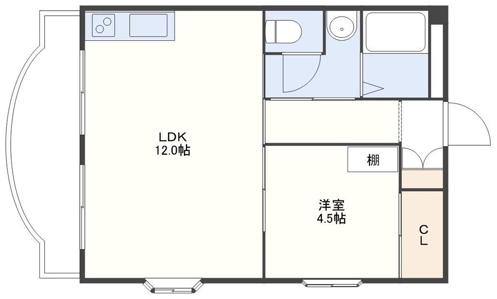 レジョンドール 東小島(1LDK/2階)の間取り写真