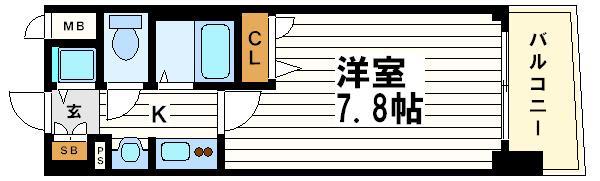 プレサンス本町リアルシティ(1K/4階)の間取り写真