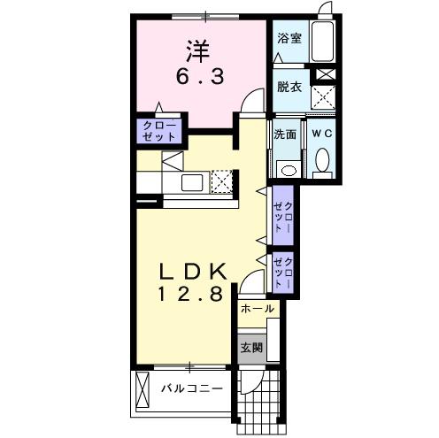 メゾンH.K.III(1LDK/1階)の間取り写真