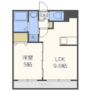 DOLCE VITA GAKUENMAE(1LDK/2階)の間取り写真