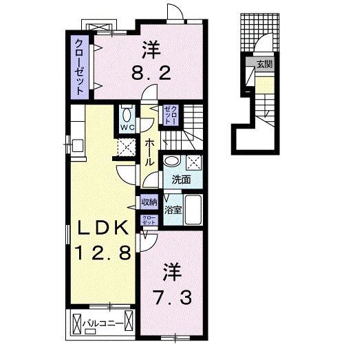 ワンズオリオン(2LDK/2階)の間取り写真