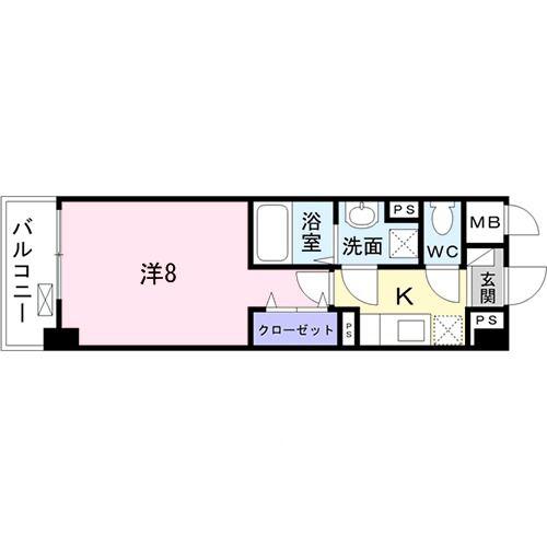 ラフィネ(1K/2階)の間取り写真