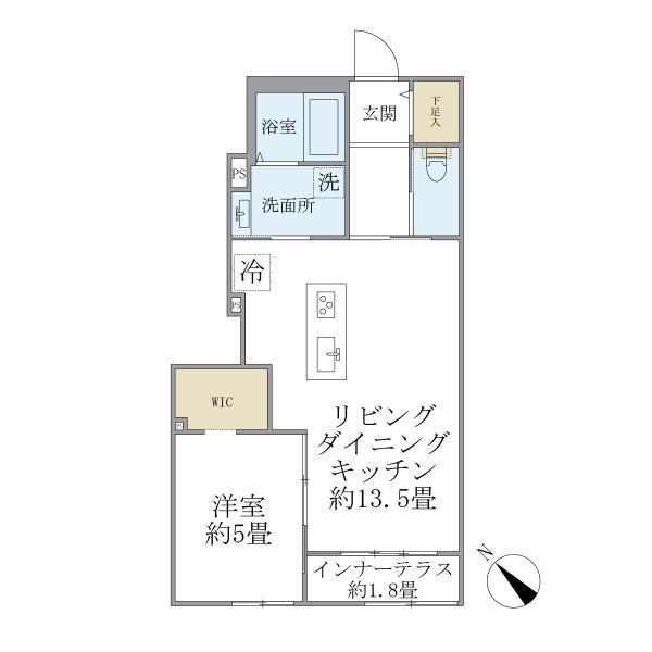 AMBITIOUS(1LDK/1階)の間取り写真