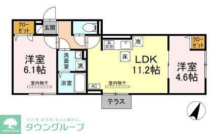 セン・ラークヒルズ(2LDK/1階)の間取り写真
