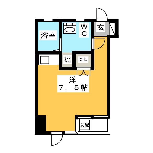 ラフェリアーナ(ワンルーム/4階)の間取り写真