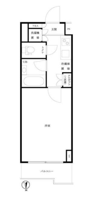ルーブル西早稲田弐番館(1K/6階)の間取り写真