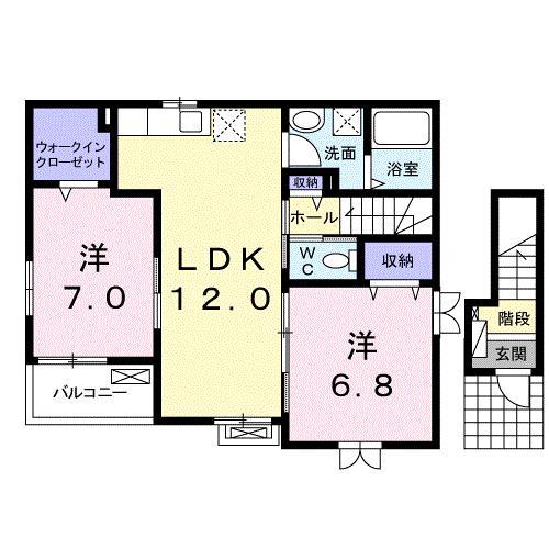 アプリコット(2LDK/2階)の間取り写真