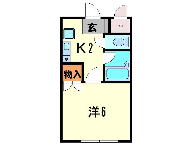 アルシュモンド(1K/2階)の間取り写真