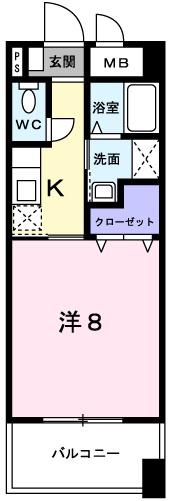 アヴニール東雲(1K/3階)の間取り写真