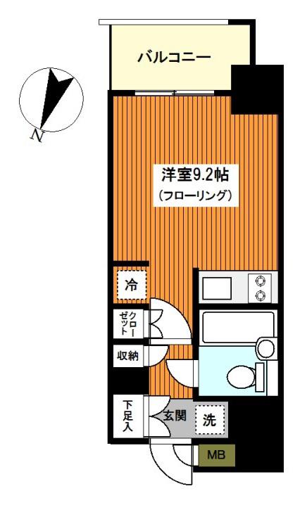 レジディア川崎(ワンルーム/4階)の間取り写真