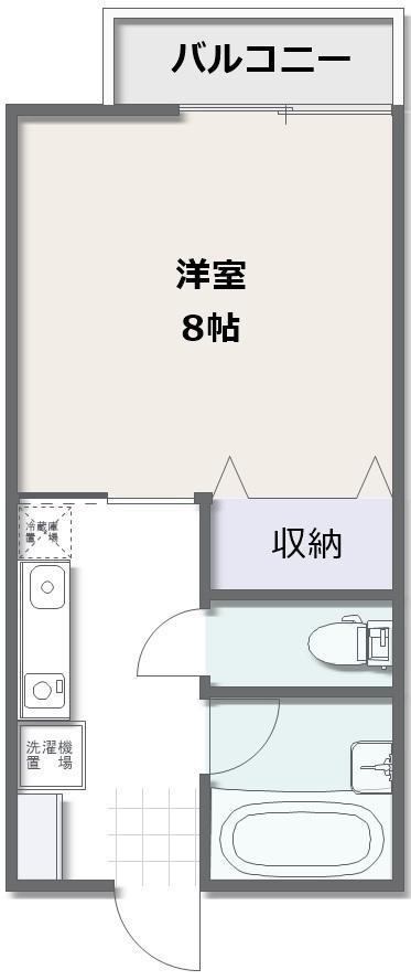 ルマルシェ(1K/2階)の間取り写真