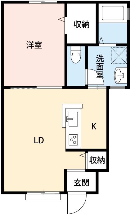 PANAHOUSEDOI(1LDK/1階)の間取り写真