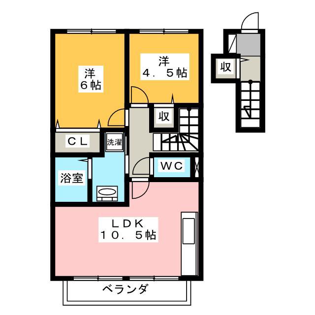 SPRING HOUSE V(2LDK/2階)の間取り写真