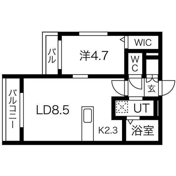 ピカデリー琴似(1LDK/3階)の間取り写真
