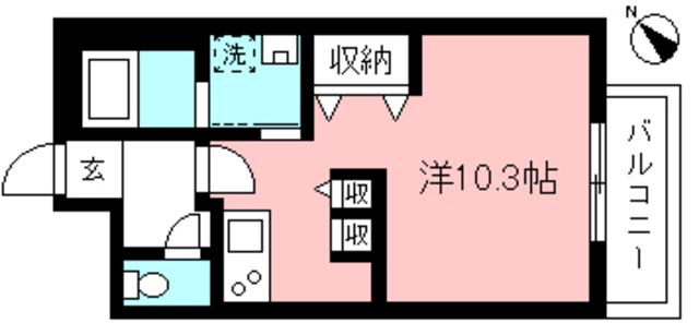 BLANCHOUCHOU(ワンルーム/2階)の間取り写真