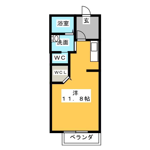 エクシール竪堀B(ワンルーム/2階)の間取り写真