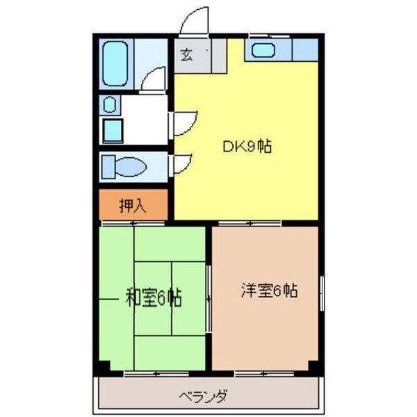 メゾンヴェステン(2DK/1階)の間取り写真