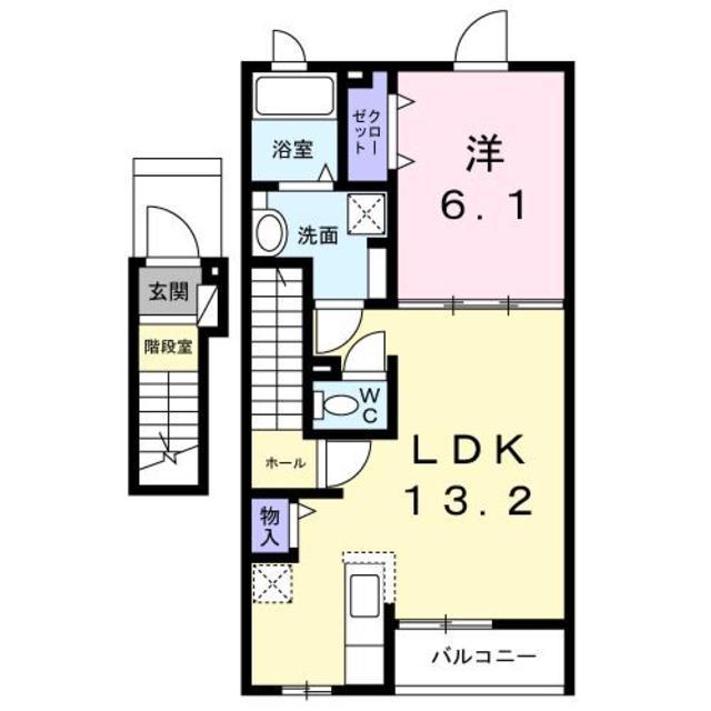 プリマヴェーラ ミモザ(1LDK/2階)の間取り写真