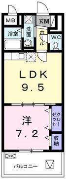 アプローズ(1LDK/9階)の間取り写真