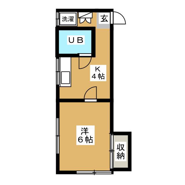 なかね荘(1K/2階)の間取り写真