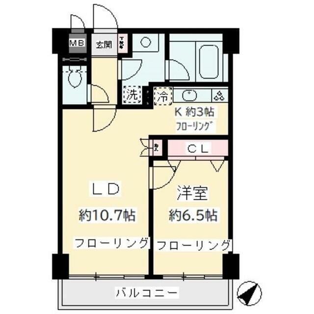リッツ喜多見(1LDK/1階)の間取り写真