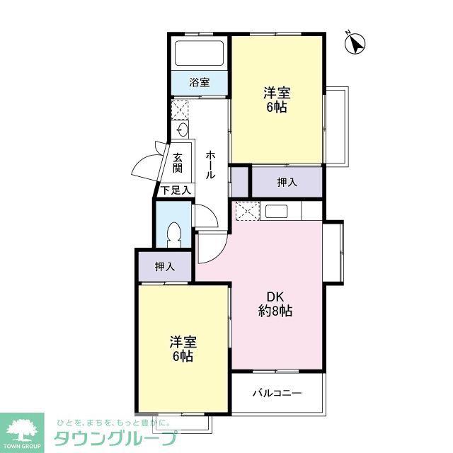 武蔵関マンション3号棟(2DK/2階)の間取り写真
